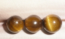 3 ANTIQUE GENUINE TIGER EYE BUTTONS