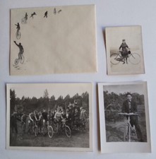 CYCLING 1900 + ILLUSTRATED ENVELOPE UNICYCLE VGC ANTIQUE PHOTOS SILVER