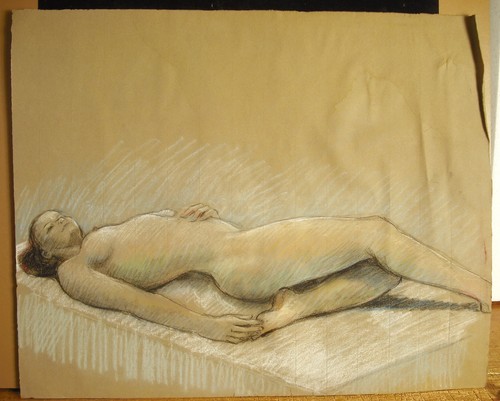 Dessin anonyme jeune - dessin, nu