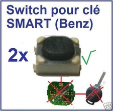lot de 2 Switch pour reparation de clé à 3 boutons Smart fortwo 450 Mercedes