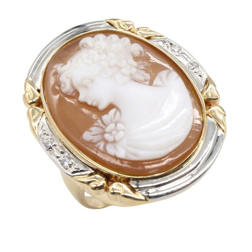 Bijoux bague camée pt900 - camée,