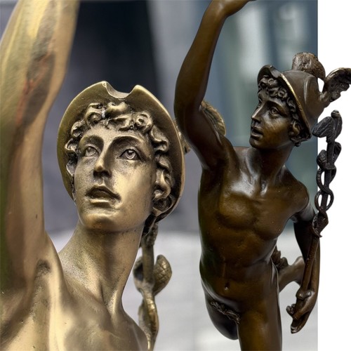 Bronze sculpture hermes winged - bronze,