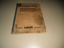 Spare parts catalogue Lanz Bulldog heavy oil tug from 1935