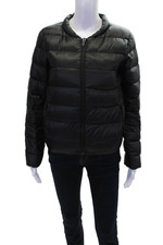 Pyrenex Womens Zippered Pocketed Quilted Puffer Jacket Solid Black Size 34
