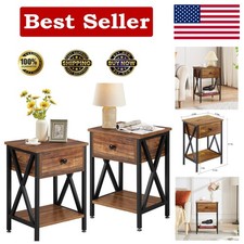 Vintage Brown Modern Bedside