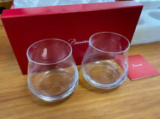 Baccarat Tumbler Chateau Glass Pair Set Crystal Clear Tabeleware With Box M size