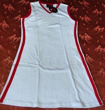 robe tennis coton blanc bande