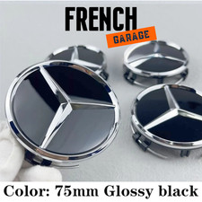 LOTS 4 Caches Moyeu 75mm NOIR