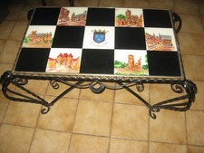table basse en fer forgé et