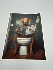 Affiche Chien Vizsla WC Drôle