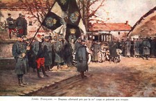 Old postcard Militaria - French Army - German flag taken by the 15th Corps...