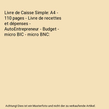 Livre de Caisse Simple: A4 -