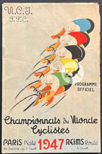 CHAMPIONSHIPS du WORLD CYCLING racer bicycle race Paris Reims program 1947