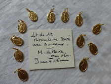 Lot of 12 Miraculous M. de MARIE Gold Metal Medals with Charm Rings