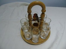 Plateau, support en bois et 8