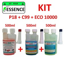 MECARUN - KIT ADDITIF TRAITEMENT "ESSENCE" P18 + C99 + ECO10000 - 3x500ml