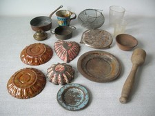 Ancienne dinette en métal sérigraphié bois jouet accessoire maison de poupée