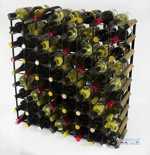 Cranville Vin Rack Rangement 72 Bouteille Noyer Teinture Bois/Métal Noir Monté