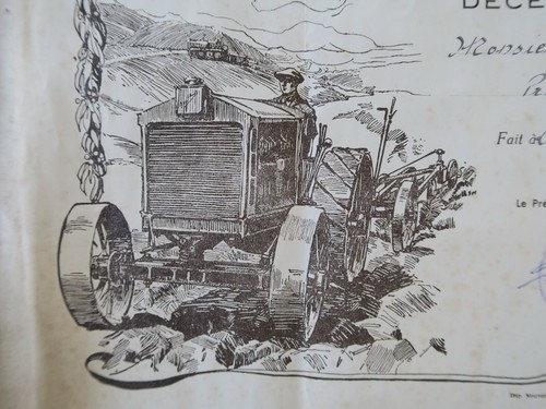 Tracteur diplôme médaille - diplôme, de