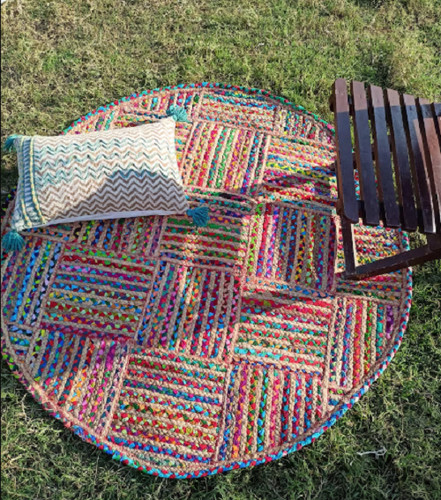 Tapis réversible rond - , en