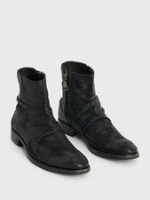 $798 John Varvatos Collection Morrison Sharpei Scored Leather Boots 12