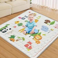 Tapis de Jeu pour Enfant Tapis d'eveil Bebe 127x127cm Antidérapant Tapis Parc...