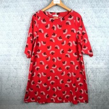 Les Petites Fleurs Robe Trapèze Femme 1 Rouge Fleurie Col Rond Manches 3/4