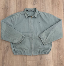 vintage 80s Polo Ralph Lauren Harrington Jacket sz L USA Made 90s Teal Zip Up