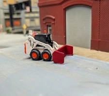 1/87 HO Scale Custom Built Bobcat Skid Steer With Snow Pusher 3D. Printed Model