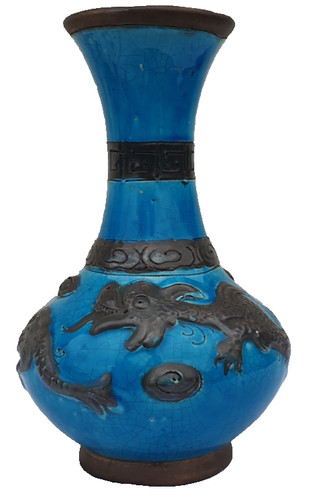 Ancien vase aux dragons - vase,
