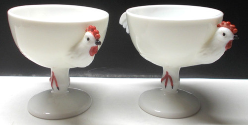 Vintage milk glass footed - 2,