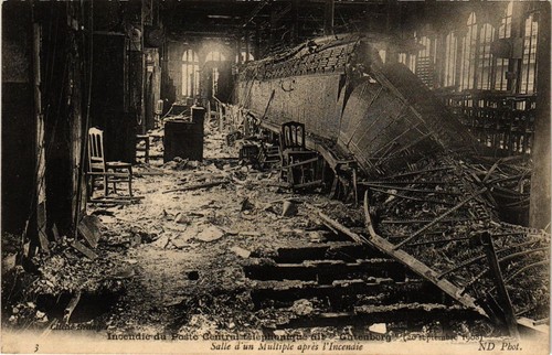 Cpa paris incendie - paris, du