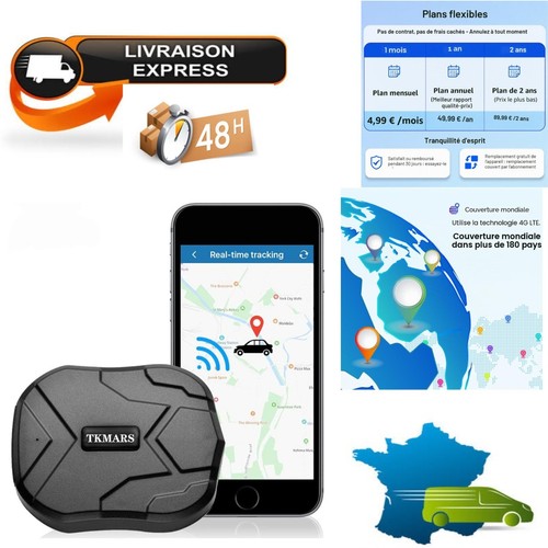 Tkmars traceur gps voiture - traceur, 4g