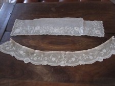 2 Antique Hand Embroidered Tulle Bands
