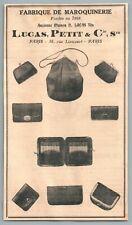 1910 Lucas Petit Cie leather goods bag luxury Paris advertising old ad purse bag