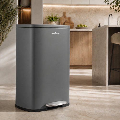 Maxcraft poubelle 50l acier - poubelle,