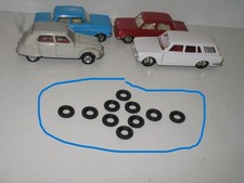 D08, DINKY X 10 striped tires for 500 series, ami 6, simca, opel REKORD,. 14 / 7