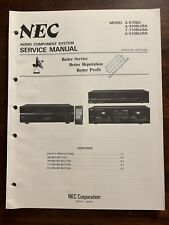 NEC A-610BU A-910BU T-710BU Amplifier Amp Service Manual Original OEM Vintage
