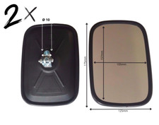 2x universal exterior mirror 175x125mm ø10 excavator tractor Baumaschinen