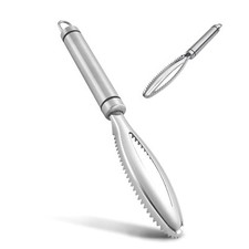 Écailleur de Poisson Grattoir à Poisson Professionnel en Acier Inoxydable 304...