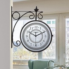 Horloge murale double face de