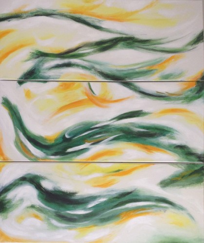 Triptyque tableau toile fil - triptyque,