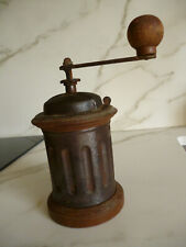 retro-collection-old coffee mill 19th century - round wrought iron and wood