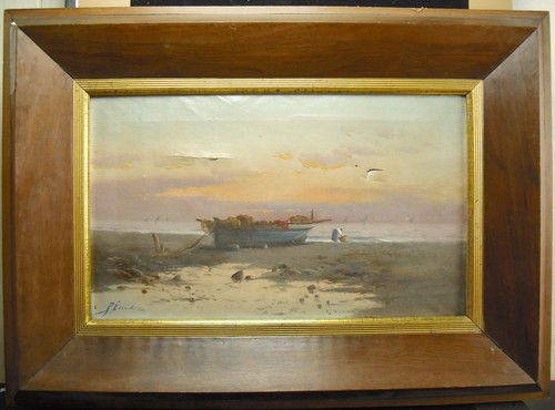 Huile sur toile - , bateau