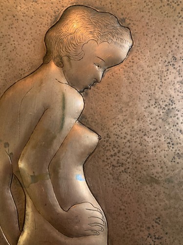 Plaque cuivre repoussé
