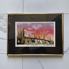 Vintage 1983 Brooklyn Bridge Serigraph by Jacqueline Tuteur 77/200 Signed