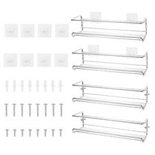 Lot de 4 Rangement Epices Cuisine Porte Epices (Blanc)