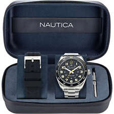 Montre Homme + Bracelet NAUTICA KEY BISCANE NAPKBS224 Acier Inoxydable Noir