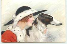 Art Deco - Le Favori - n°1043 - woman with a greyhound - 7962