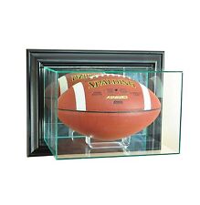 New Wall Mounted Football Display Case GLASS UV Black Molding FREE SHIPPING